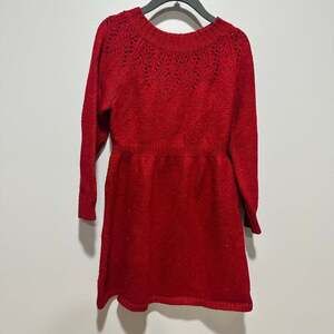 Cat & Jack Toddler Girls' Pointelle Sweater Dress Red, Sz 5T
